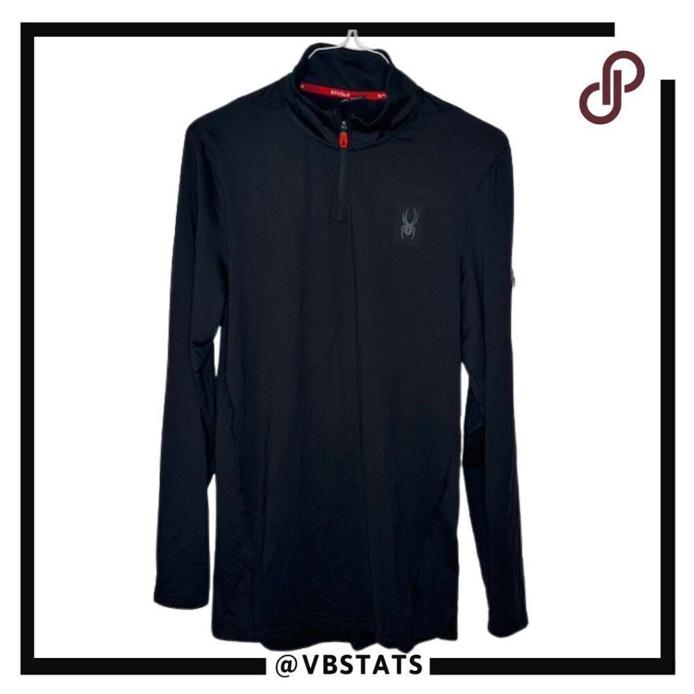 Spyder‎ Active Men's Medium Black 1/4 Zip Athleisure Top